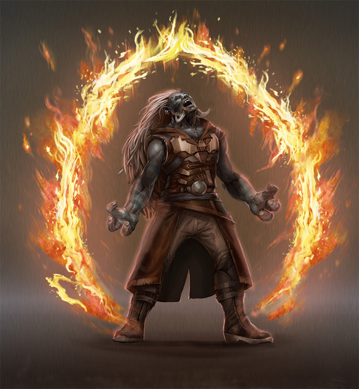 Male Krona in a ring of fire - Starmourn - Starmourn Deprecated Krona.