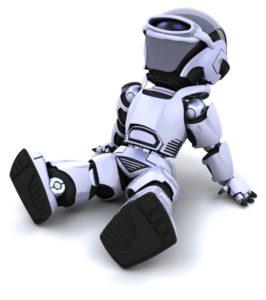 robot sitting down